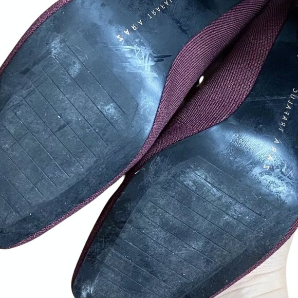 Zara Burgundy Sock Ankle Boots Stripe Booties Sz 41 - Picture 5 of 5